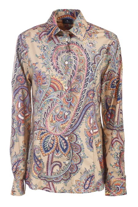 Shop ETRO Saldi Camicia: Etro camicia in cotone elasticizzato impreziosita da una stampa Paisley ornamentale all over.
Maniche lunghe.
Vestibilità regular.
Colletto a punta.
Chiusura con bottoni.
Polsini con bottone singolo.
Composizione: 97% cotone 3% elastan. 
Fabbricato in Italia.. 12403 5101-0800